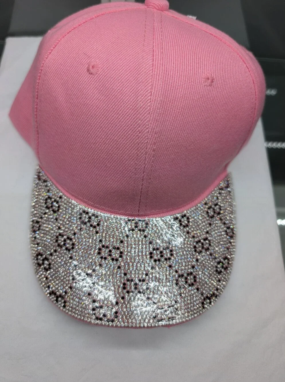 Pink Crystal Visor Baseball Cap - Women's Accessory